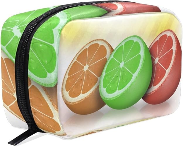 Amazon 化粧ポーチ コスメポーチ レモン ゆず かわいい レディース おしゃれ Jiemeil 耐久性 大容量 機能的 化粧 旅行 出張 通勤 軽量 高校生 ポーチ