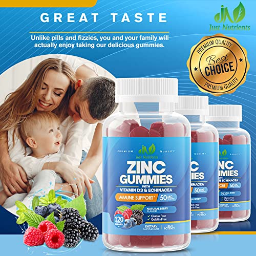 Zinc Citrate 50mg Gummies with Vitamin D3 and Echinacea (120 Gummies