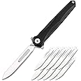 ITOKEY Pocket Knife for Men, Folding Scalpel Knife, EDC Utility Knife with 10pcs Replaceable #60 Razor Blades, Outdoor Flipper Knives for Men