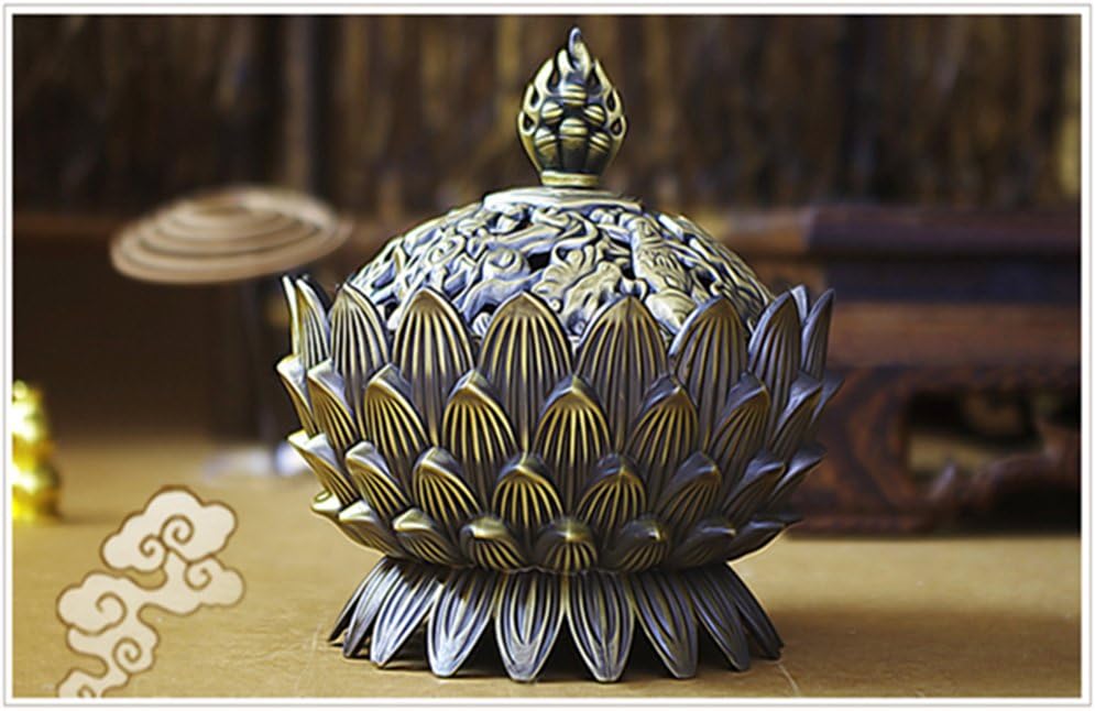 Antique Plated Copper Lotus Aroma Oven Plate, Sandalwood Oven Home Furnishings (B)