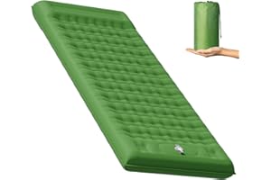 Sleeping Pad 4.7" Extra Thick, Reinforced Support Structure with Built-in Foot Pump and Pillows Portable Camping Air Mattress