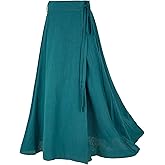 Mingyuezai Womens Wrap Skirt Ankle-Length Vintage Linen Skirts