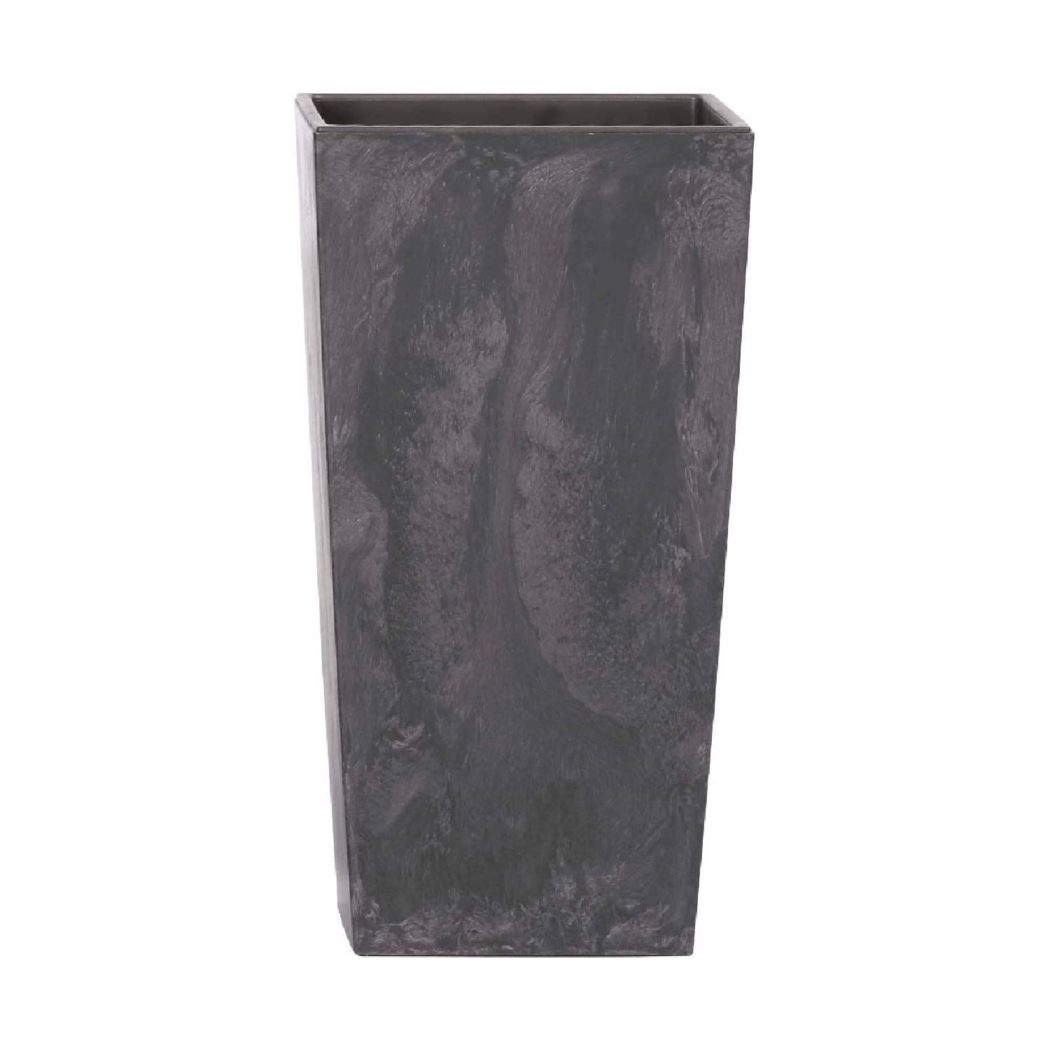 PROSPERPLAST High Pot 35 L Urbi Square Effect Plastic with Tank in Anthracite Color, 55 H W x 29.5 D cms, 55 cm