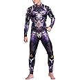 Foksikely Unisex Mechanical Robot Skeleton 3D print Skinny Jumspsuit Outfits Halloween Costume Bodysuit
