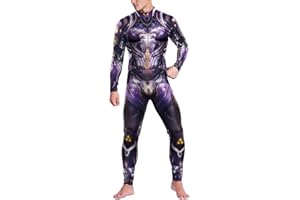 Foksikely Unisex Mechanical Robot Skeleton 3D print Skinny Jumspsuit Outfits Halloween Costume Bodysuit