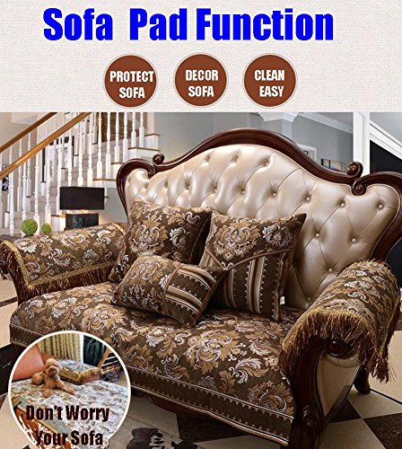 Sideli Green Sofa Slipcover Chenille Anti Slip Cover Luxury Sofa Throw Pad Furniture Protector Sold By Piece Rather Than Set Non-slip (27.6"x70", Aosailo- dark green)