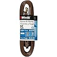 Woods Light Duty Extension Cord, 15Ft, 16 Gauge, SPT-2, 3 Outlet Cube Tap, Indoor Cord, Brown, 0603