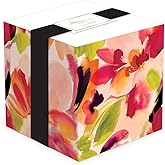 Lady Jayne Note Cube, Desk Essentials for Women - Large Desktop Note Block with 800 Sheets and Printed Sides - 4" x 4" Hazy Florals (80868)