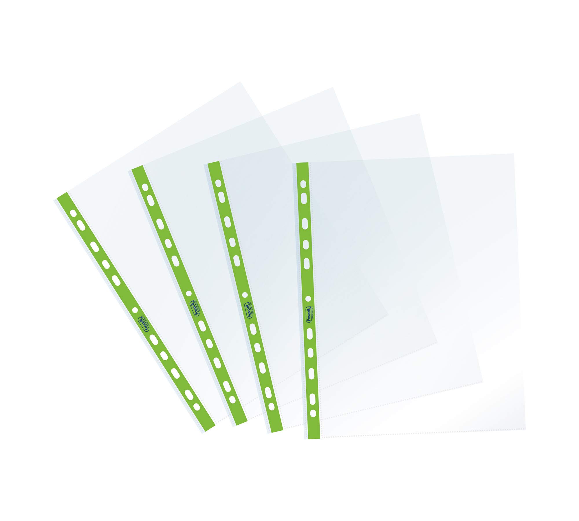 Favorit Pack of 25 A4 Transparent Envelopes 22 x 30 cm Internal Blank Universal Hole 400136865