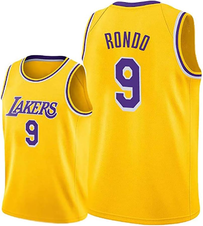 Men S Basketball Jersey Lakers 9 Rondo Swingman Sleeveless T Shirt Breathable Fabric And Quick Drying Best Size S Xxl Amazon Co Uk Sports Outdoors