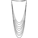 COOLSTEELANDBEYOND Black Waterfall Multi-Strand Statement Necklace Pendant, Long Chains, Unique Hipster