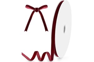 KMER LIFE 3/8" Wide x 25 Yards Velvet Ribbon, Vintage Single Face Velvet Ribbons for Gift Wrapping, Christmas Wrapping Bows, Wedding Decor, Sewing and More (Burgundy)