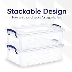 Superio Clear Storage Boxes with Lids, Plastic