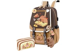 WENRAY Kapibara Capybara Cartoon Backpack Gift Large Capacity Waterproof Kapibara stuff kawaii backpack with pins and Accessories (Pattern 2)
