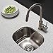 KRAUS Premier 15-inch 18 Gauge Undermount Single Bowl Stainless Steel Kitchen Bar Sink, KBU17