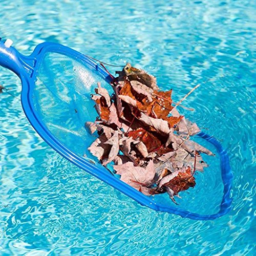 Sinwo 2Pcs Professional Leaf Skimmer Net Rake Mesh Frame Net Skimmer Cleaner Swimming Pool Tool (Blue)