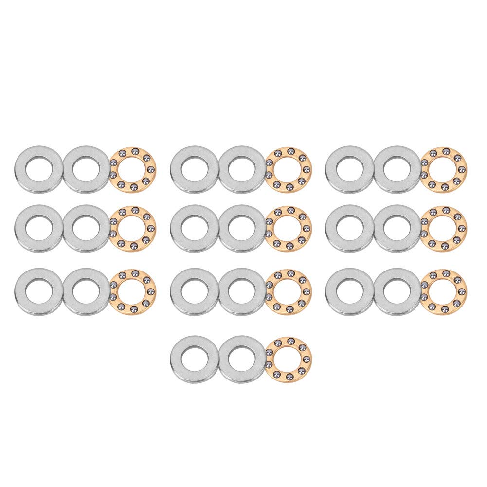 axiallager 8mm, 10pcs Thrust Bearings Thrust Ball Bearing High Precision Flat Steel Bearings Set for Machinery Manufacturing (F5-12M 5 * 12 * 4mm)