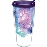Tervis Paw Prints Made in USA Double Walled Insulated Tumbler Travel Cup Keeps Drinks Cold & Hot, 24oz, Classic
