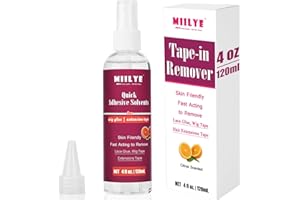 MIILYE Tape in Extension Remover Spray 4OZ/120ml, Tape in Remover Lace Wig Glue Remover Fast Removes Double Sided Hair Extensions Tape & Hair Glue Residue| Gentle on Skin| No Greasy| Easy to Clean