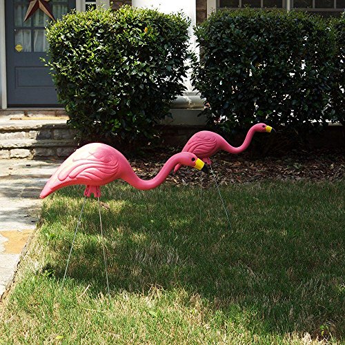 26" Pink Flamingo Resin Garden Statues Lawn Ornament Retro Decor (24-Pack)