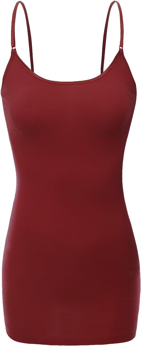 Bozzolo Women's Adjustable Spaghetti Strap Built in Bra Shelf Cami Tank Top Plus Size