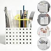 Straw Holder for Cabinet Door Organizer,with Multi-functional Magnetic Magnet & Adhesive,small Straw Organizer Kitchen Cabinet Storage Basket for Fridge Counter Cupboard Makeup Brush Stationery