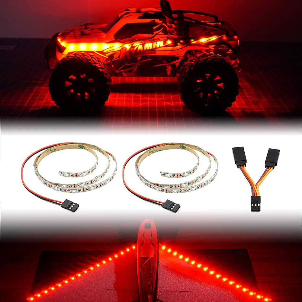 LED Light Strip for RC Fixed Wing Airplane Flying Wing Plane AR Wing Drone Model Car Truck (Red)
