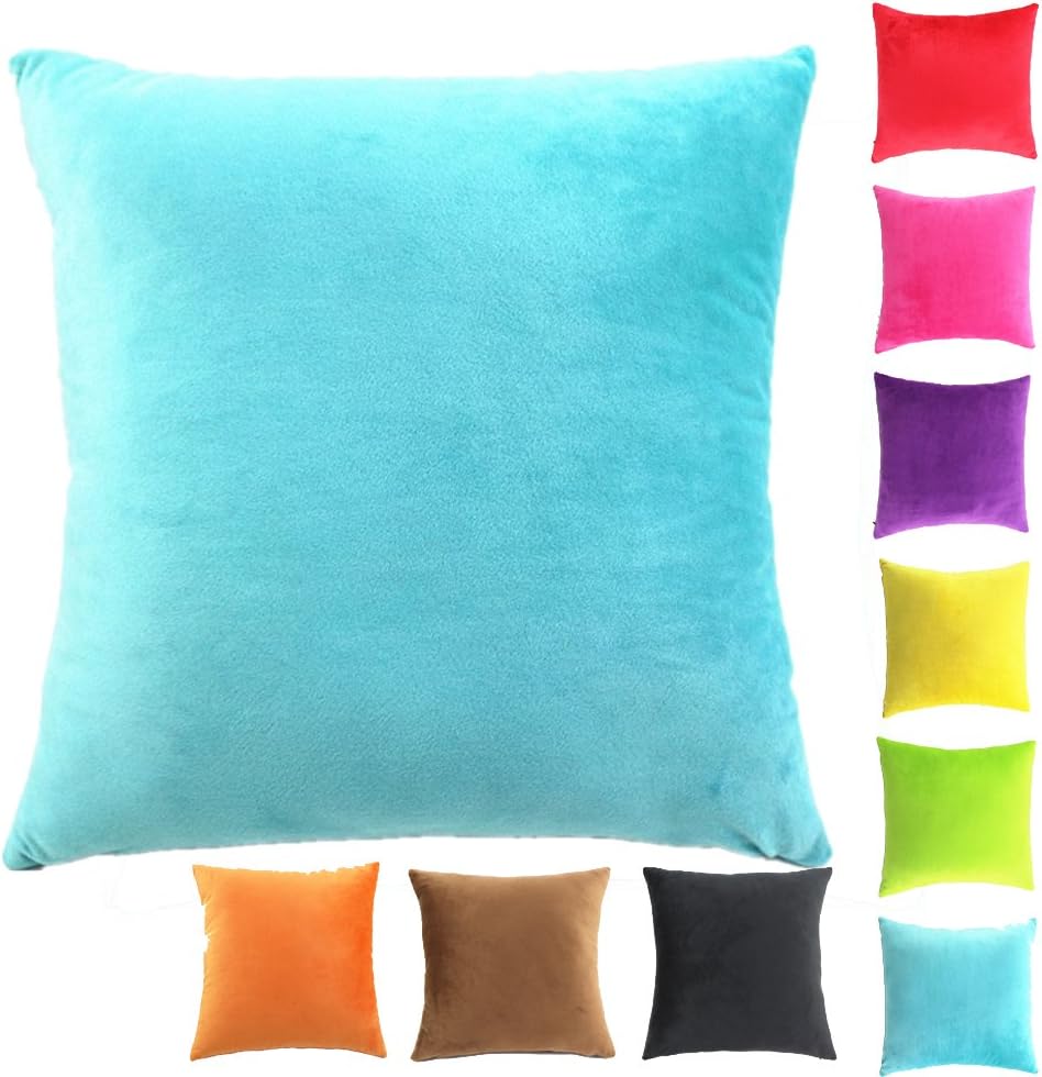 Short Plush Square Home Decor Throw Sofa Car Cushion Cover Pillow Case,11 Colors 6 Size