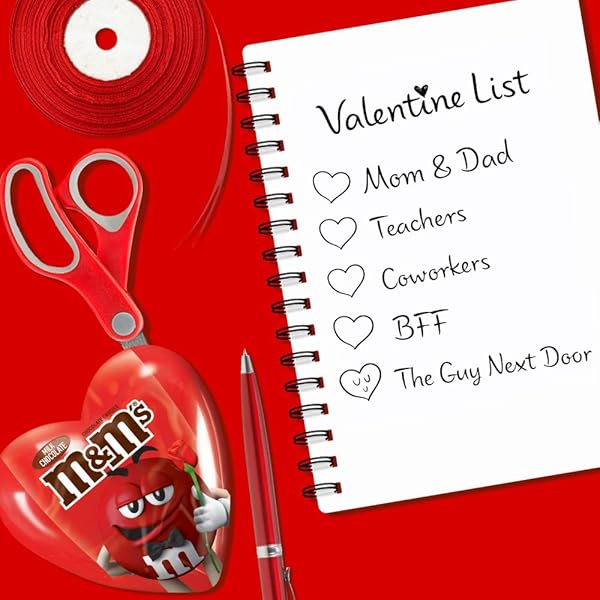 M&M’S MILK CHOCOLATE CANDY, 0.93 OZ HEART BOX (PACK OF 12)
