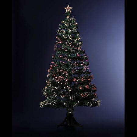 künstlicher leuchtender Weihnachtsbaum mit Nadeloptik + 88 leuchtende Fasern (Nadeln) mit wechselndem Licht - geliefert mit S