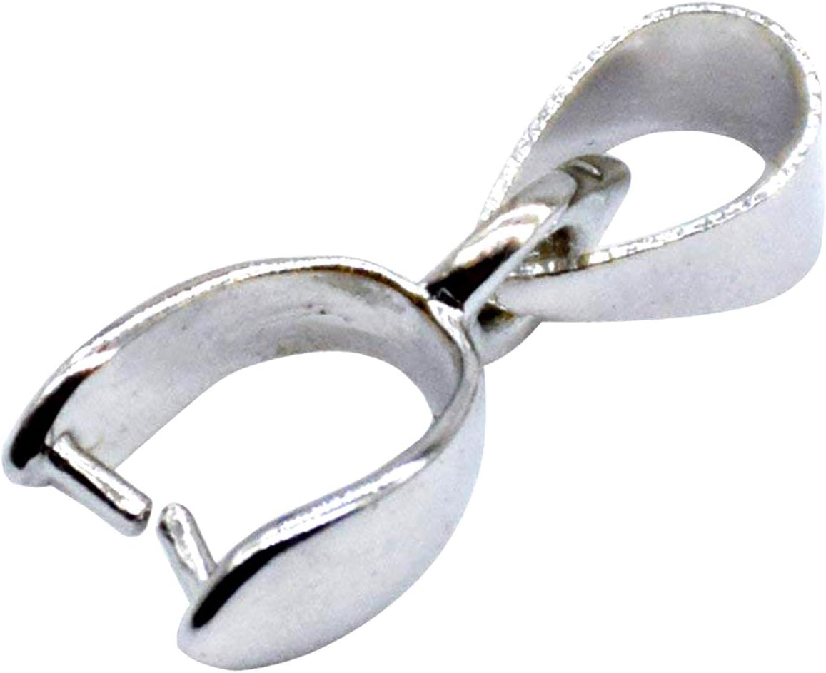 YUEKUI 50 Pinch Clasp Bails Dangle Charms Jewelry Findings Pendant Bail Pinch Connectors (50Pcs Platinum Plating 15mm)