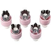 hobbyme Stainless Steel Mini Cookie Cutters Cake & Pastry Rings Vegetable Cutters Shapes 5 PCS DIY Fruit Stamps Mold