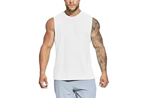 MIER Men's Workout Tank Tops UPF 50+ Swim Shirts Quick Dry Running Sleeveless UV Protection Muscle Tees