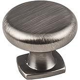 Jeffrey Alexander Belcastel 1 1-3/8" Diameter Mushroom Knob, Brushed Pewter
