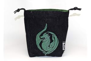 EASY ROLLER DICE CO. Reversible Large Microfiber Dice Bag – Self Standing and Holds over 250 Polyhedral Dice with Drawstring Tie – Multiple Designs Available (Dragon's Breath)