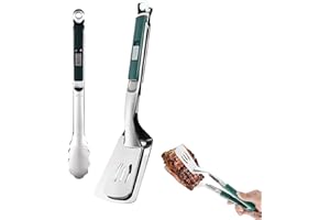 2Pcs Kitchen Cooking Tongs,Grill Clamp Spatula,Multi Functional Grill Clip 2-in-1,304 Stainless Steel Grill Clamp Spatula,for