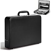 LOCKCURX Briefcases for Men, Anti-Theft Longwave Lock, 16 Inch Laptop | Water Resistant Faux Leather, Secure Storage for Laptop, Files &amp; Documents, Ideal for Office, Meetings &amp; Business Trips-Black