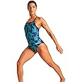 Arena Puzzled Light Drop Back Women's One Piece Swimsuit for Competitive or Casual Swim, Ladies Bathing Suit