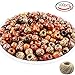 JPSOR 100pcs 17mm Painted Pattern Barrel Wooden Beads with 30 Meters Jute Twine