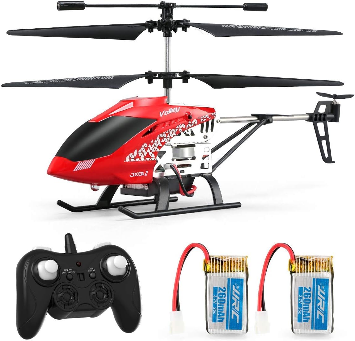 JJRC JX01 Rc Helicopter 3.5 Channels Altitude Hold Helicopter with Gyro 2.4GHz and LED Light for Indoor RTF Crash Resistance Mini Helicopter RC Toy Gift for Kids and Adults (Red)