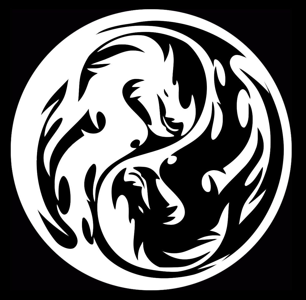 UR Impressions MWht Tribal Dragon Yin Yang Decal Vinyl Sticker Graphics Car Truck SUV Van Wall Window Laptop|Matte White|5.5 Inch|URI408-MW