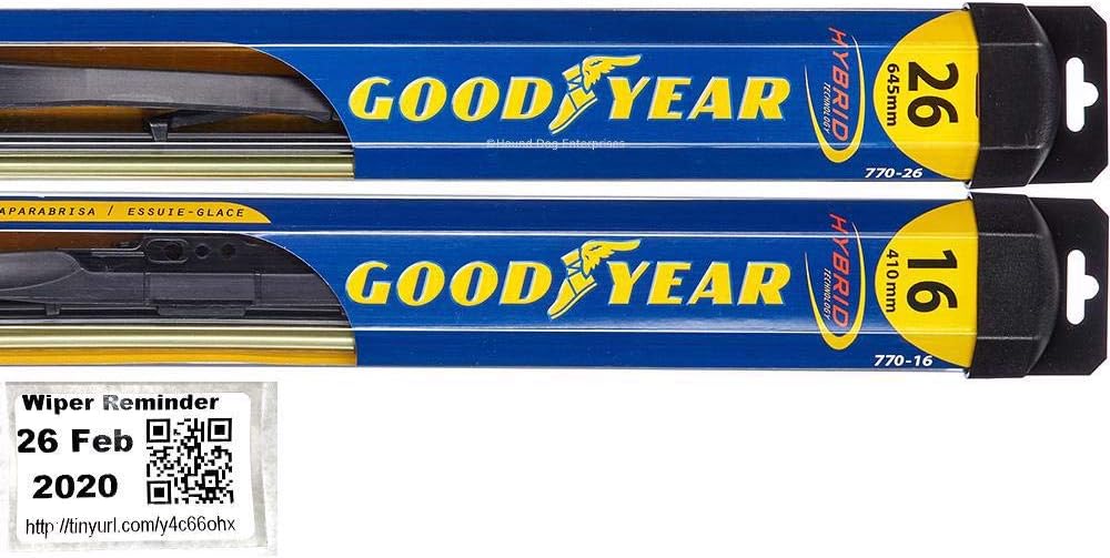 Hybrid - Windshield Wiper Blade Set/Kit/Bundle for 2013-2019 Toyota RAV4 - Driver & Passenger Blades & Reminder Sticker