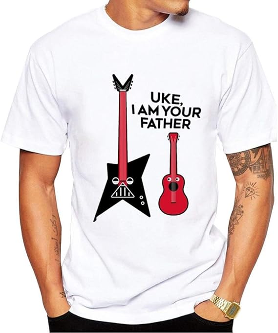 Amazon Co Jp Littlecat メンズtシャツファッションプリントtシャツギター父と息子音楽ヒップホップ漫画楽しいtシャツ コットン半袖クルーネックtシャツ 色 White Size M 服 ファッション小物