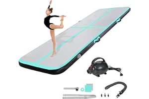 KIKILIVE Inflatable Gymnastics Air Tumbling Track Mat 10ft 13ft 16ft 20ft, Air Tumble Track Mat with Electric Air Pump for Home Use Training Cheerleader Yoga Water Beach Park
