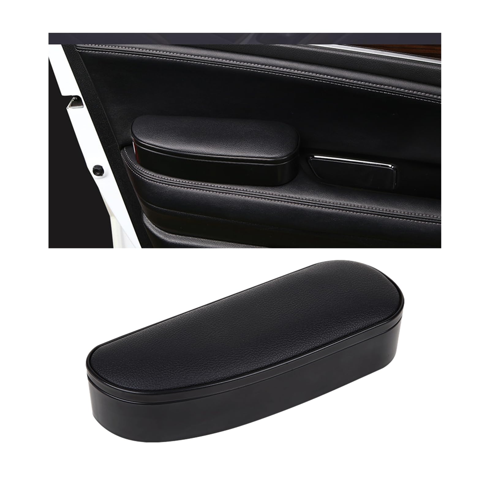 Photo 1 of Ohleats Car Armrest Support Cover, Adjustable Auto Side Door Armrest Pillow Relieve Driver Arm Fatigue, Automotive Knee Elbow Pad with Storage Box, Interior Car Accessories (Black, Style 2)