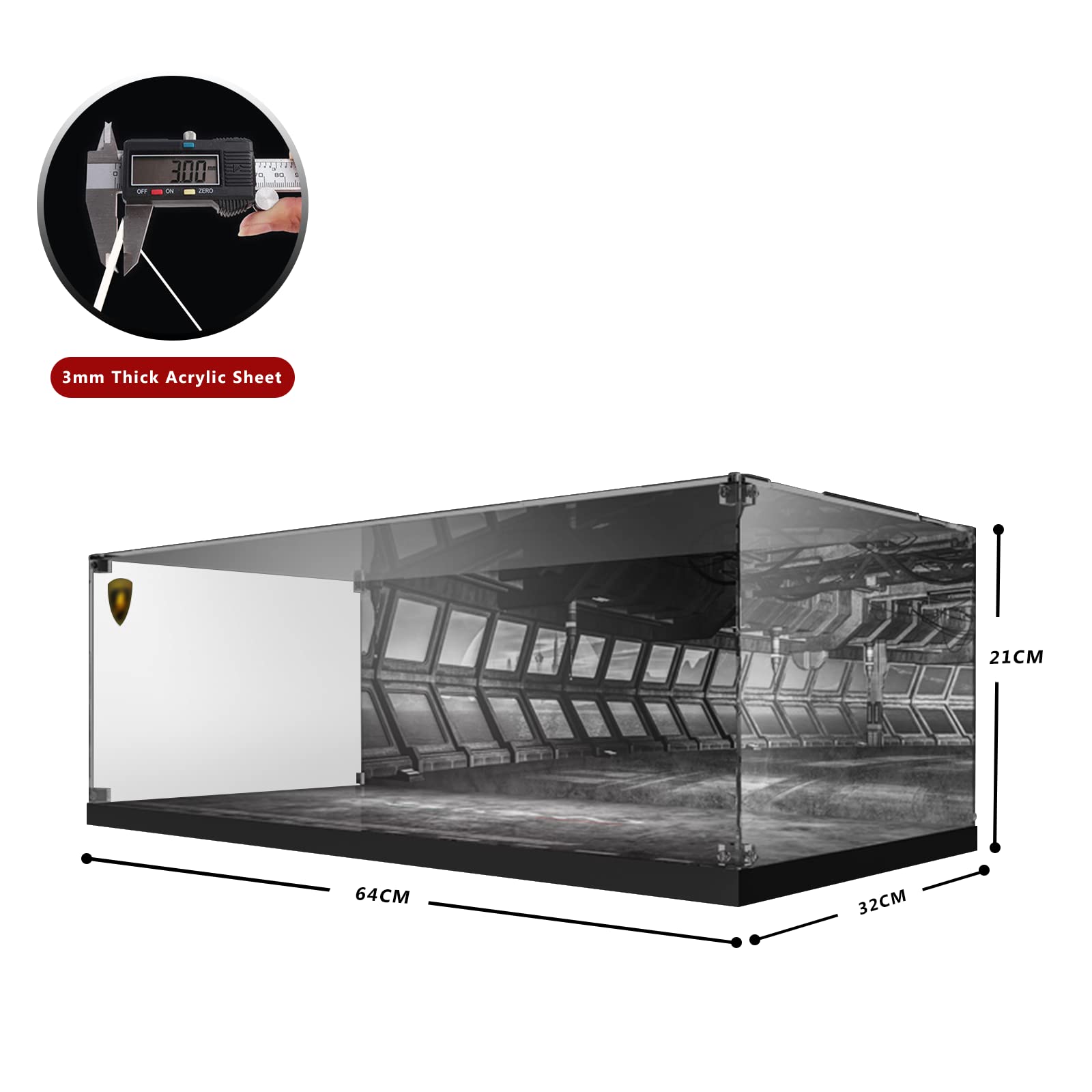 Vitrine Acrylique Pour Lamborghini Sián 42115 – 62x30x20 Cm, Anti-poussière, Base Noire !
