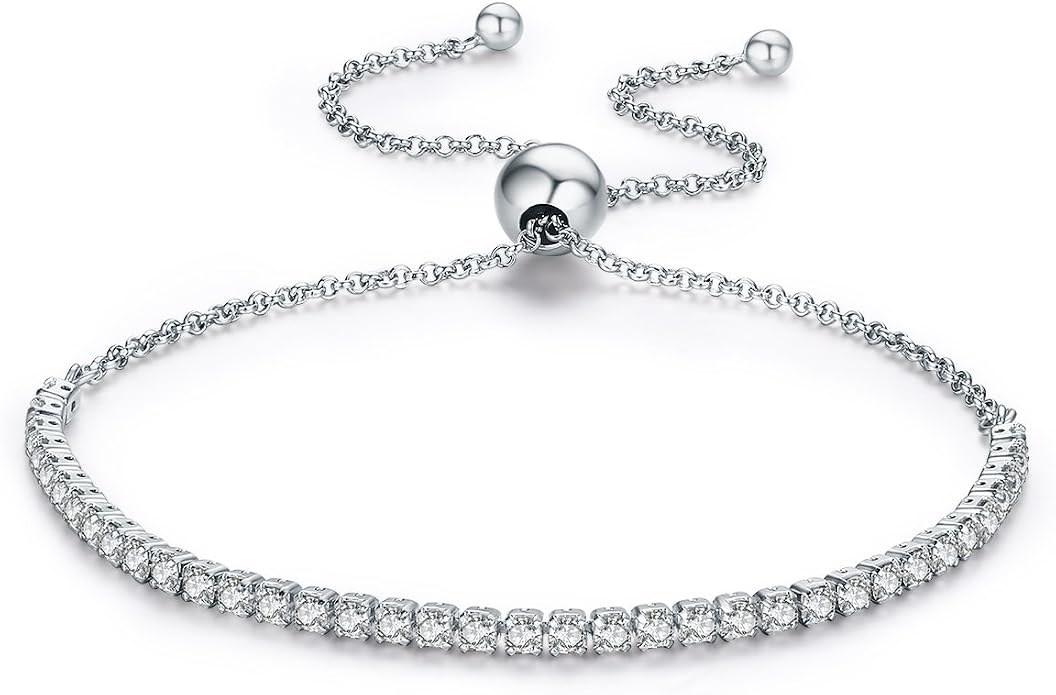Pulsera Ajustable De Plata De Ley 925 Con Ristra De Circonitas pulsera-ajustable-de-plata-de-ley-925-con-ristra-de-circonitas