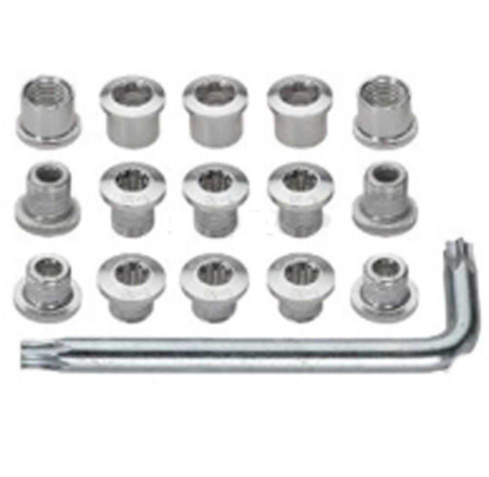 FSA Alloy Triple Chainring Bolt Kit (12 Piece, Silver)