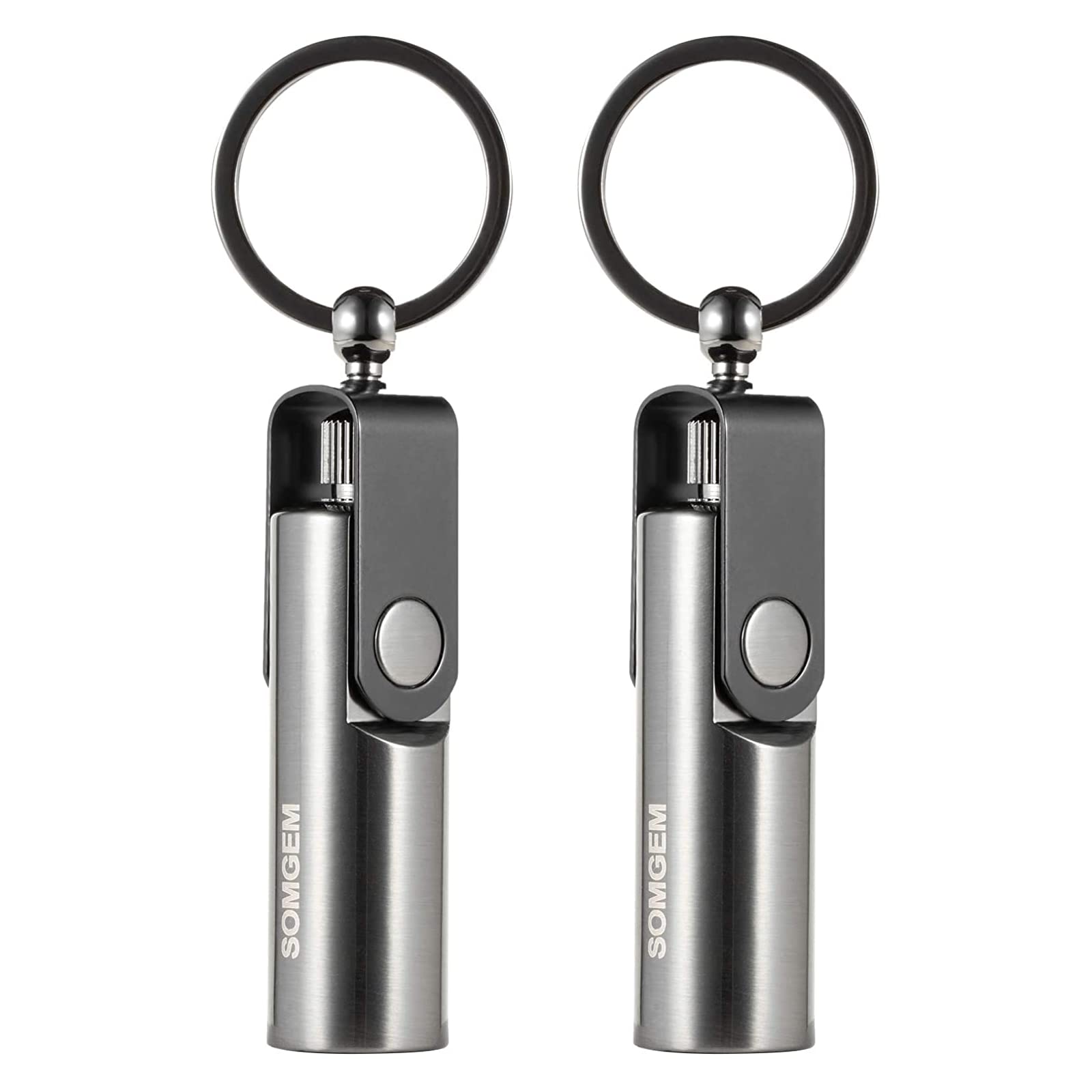 Photo 1 of SOMGEM Permanent Match Keychain 2 Pack, Kerosene Refillable, Waterproof Flint Fire Starter for Outdoor Camping Emergency Survival Gear