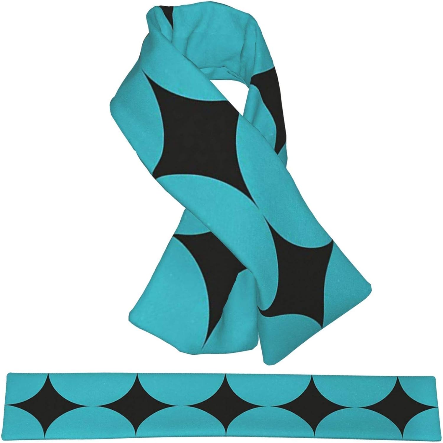 Blue And Black Scarf Lightweight Fashion Tie Scarves Amazon.it